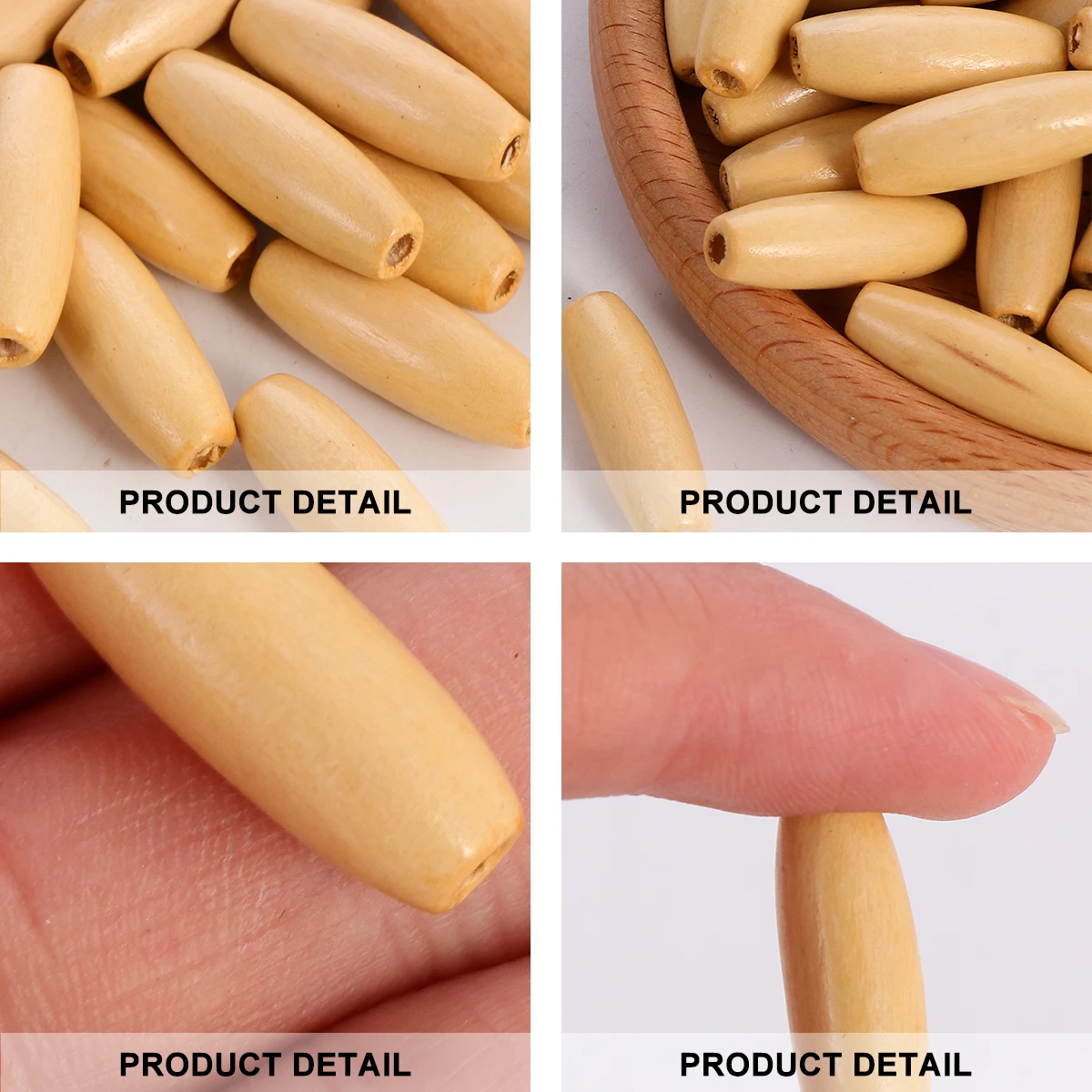 

100Pcs Natural Olive Shape Wooden Beads Smooth Surface DIY Craft Jewelry Making Spacer Beads for Handmade Art Decorations