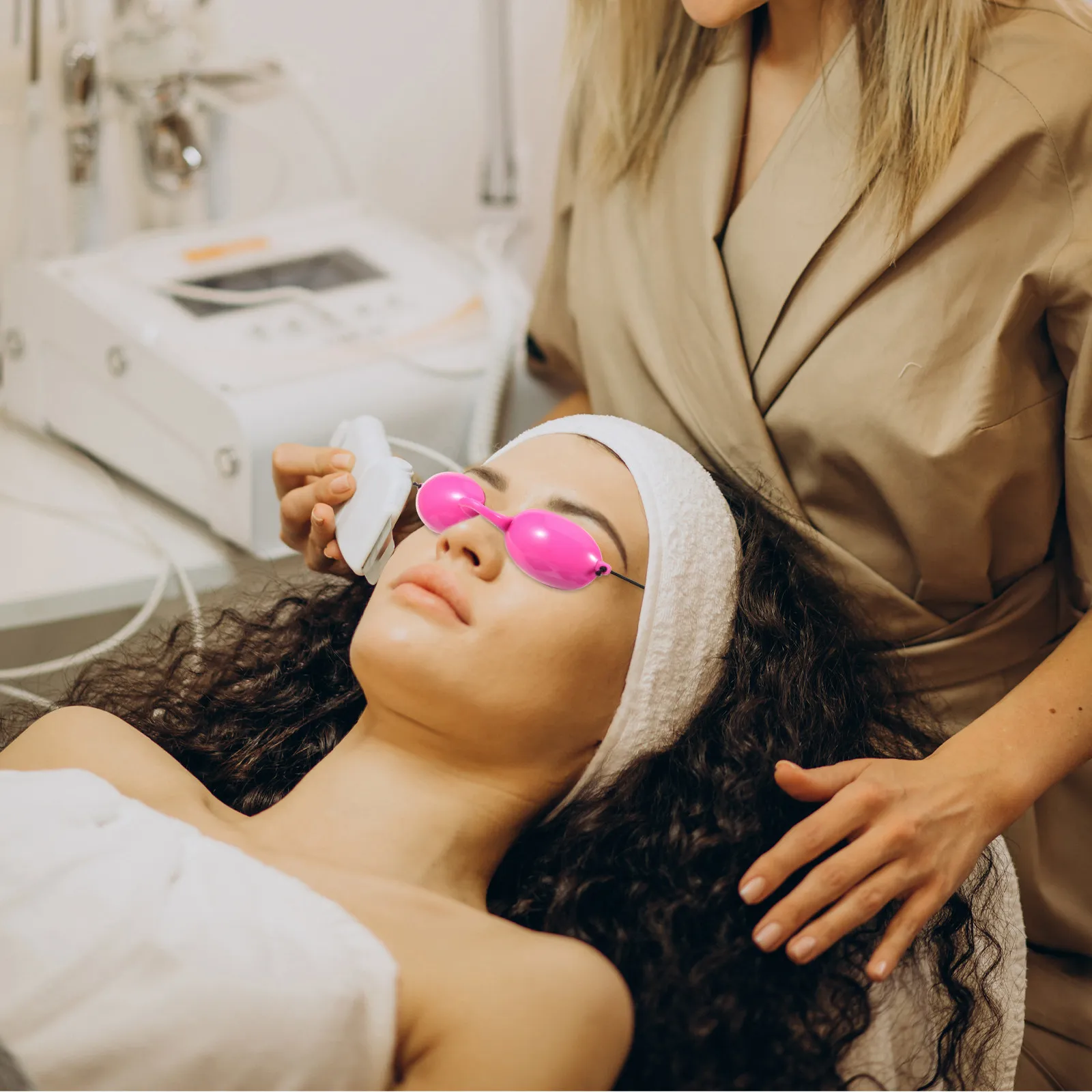 

Tanning Goggles Mask Adjustable Eye Protection Cover Soft Comfortable for Hair Removal Eyebrow Shaping Laser Safety