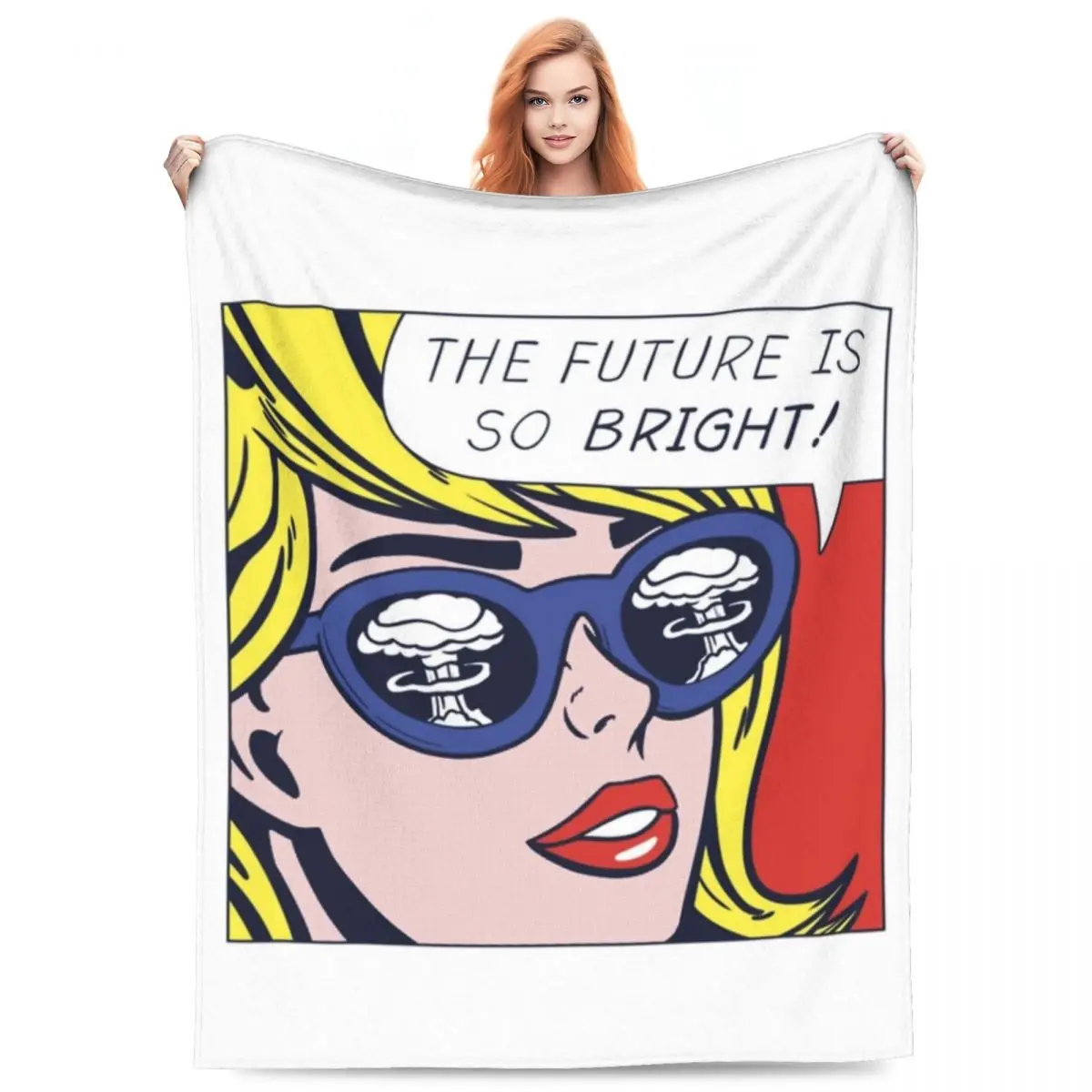 

Pop Optimistic Girl Blankets Fleece Sofa Lightweight Throw Blankets for Couch Bedding Travel Throws Bedspread Quilt