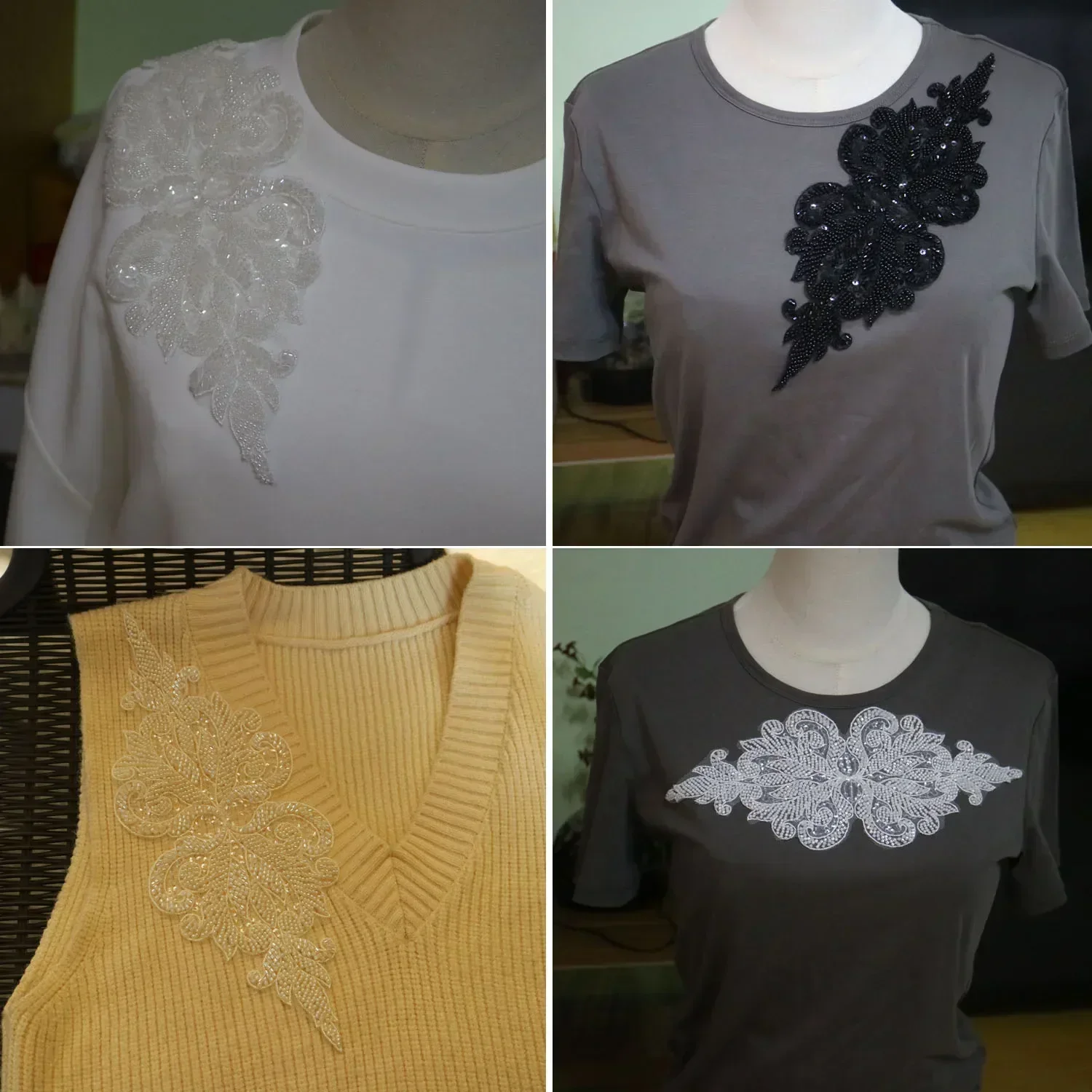 3D luxury beaded embroidery lace appliques for wedding dresses Rhinestone  applique patches Embroidery  parches ropa