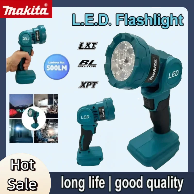 Lanterna de Trabalho Portátil Makita 21VYYD, Luz de Trabalho LED, Lanterna Recarregável com Bateria de Lítio de 18V.