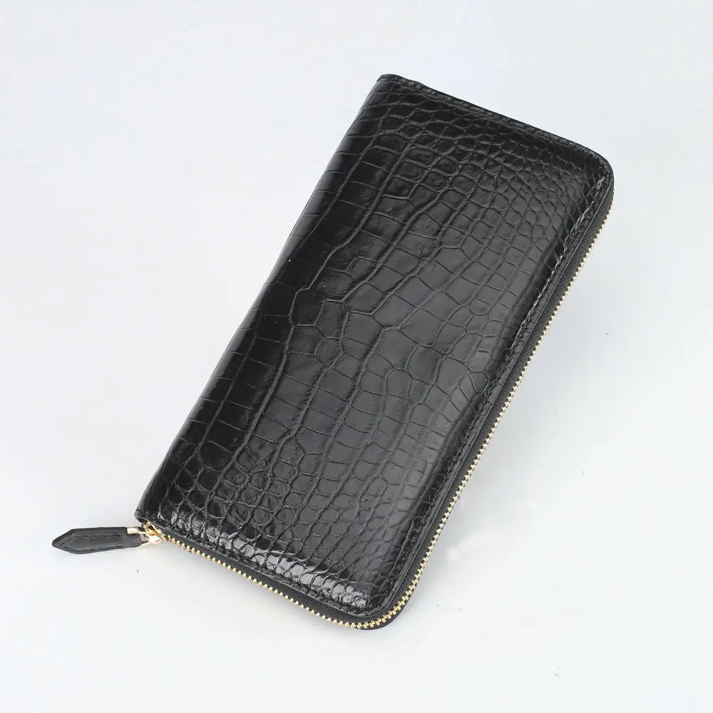 New Fashionable British Style Thai Crocodile Handbag Spliced Belly Men Long Wallet Business Casual Leather Clutch Women Wallets