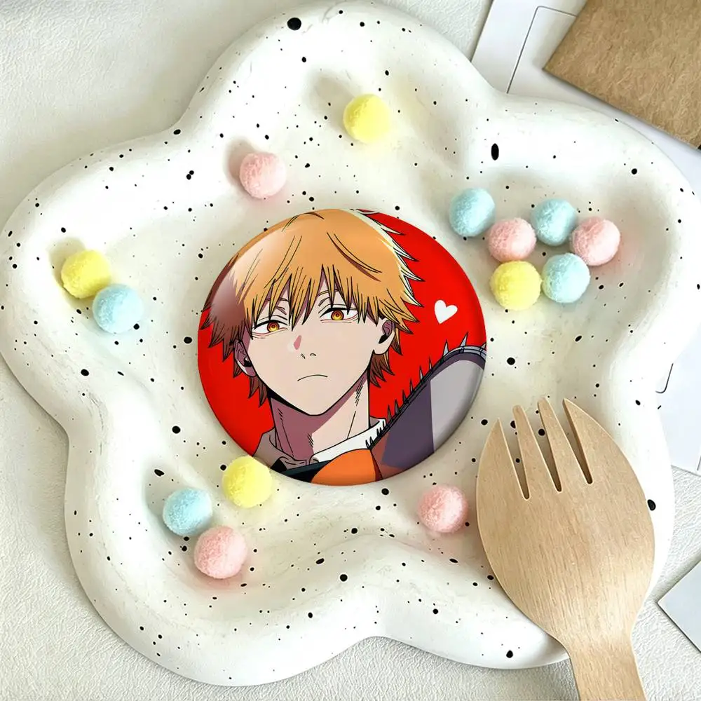 C-Chainsaw-man Denji Badges 25 32 44 58 75 mm Round Fans Collect Friends Gifts Brooch Souvenir