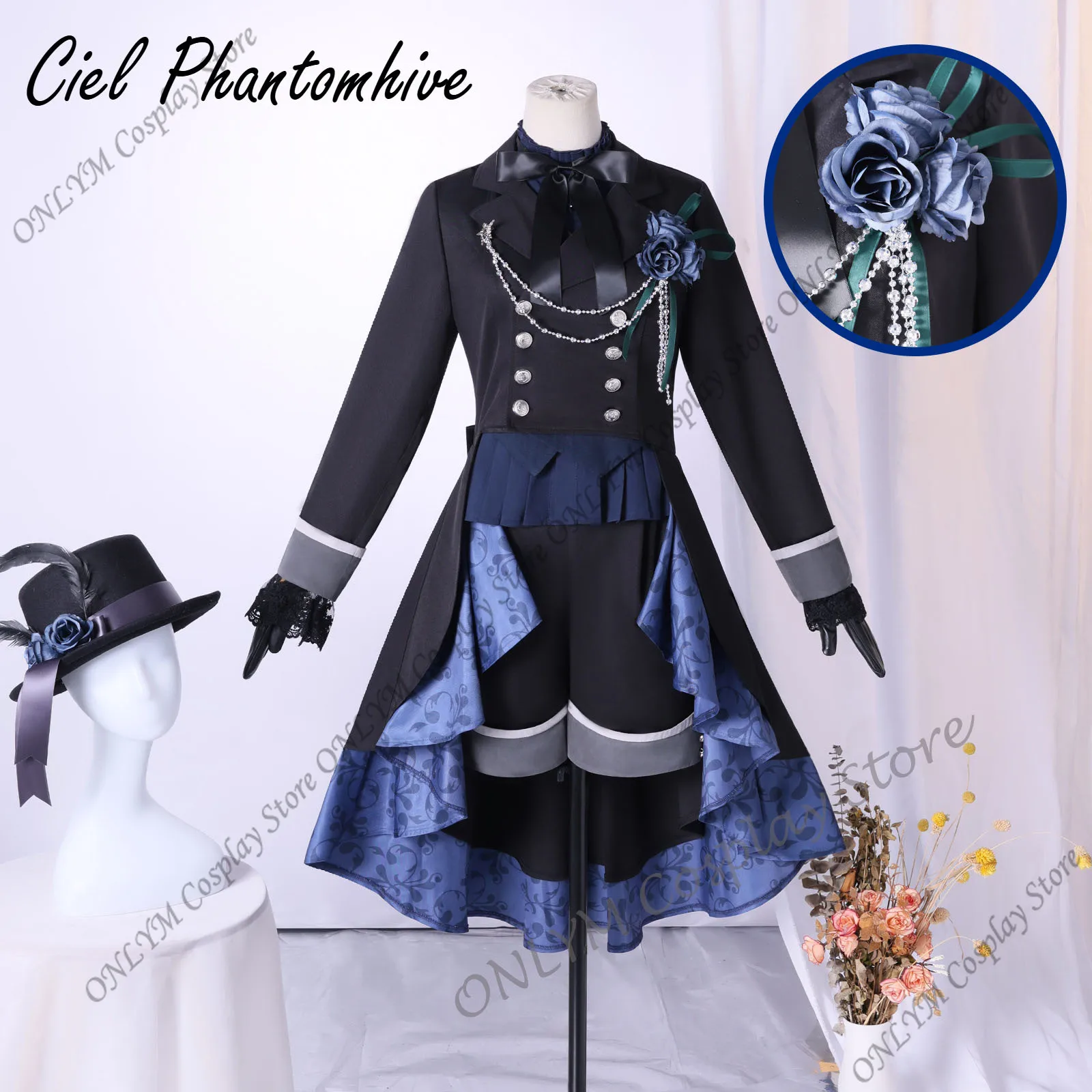 

Ciel Phantomhive Cosplay Costume Black Butler Ciel Cosplay Black Suit Adult Male Female Halloween Role Play Uniform
