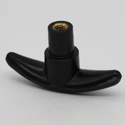 M8 M10 Female Thread 90mm T Head Diameter Screw On Bakelite Brass Adjustable Tighten Wing Grip Handle Clamping Knob Thumb Nut