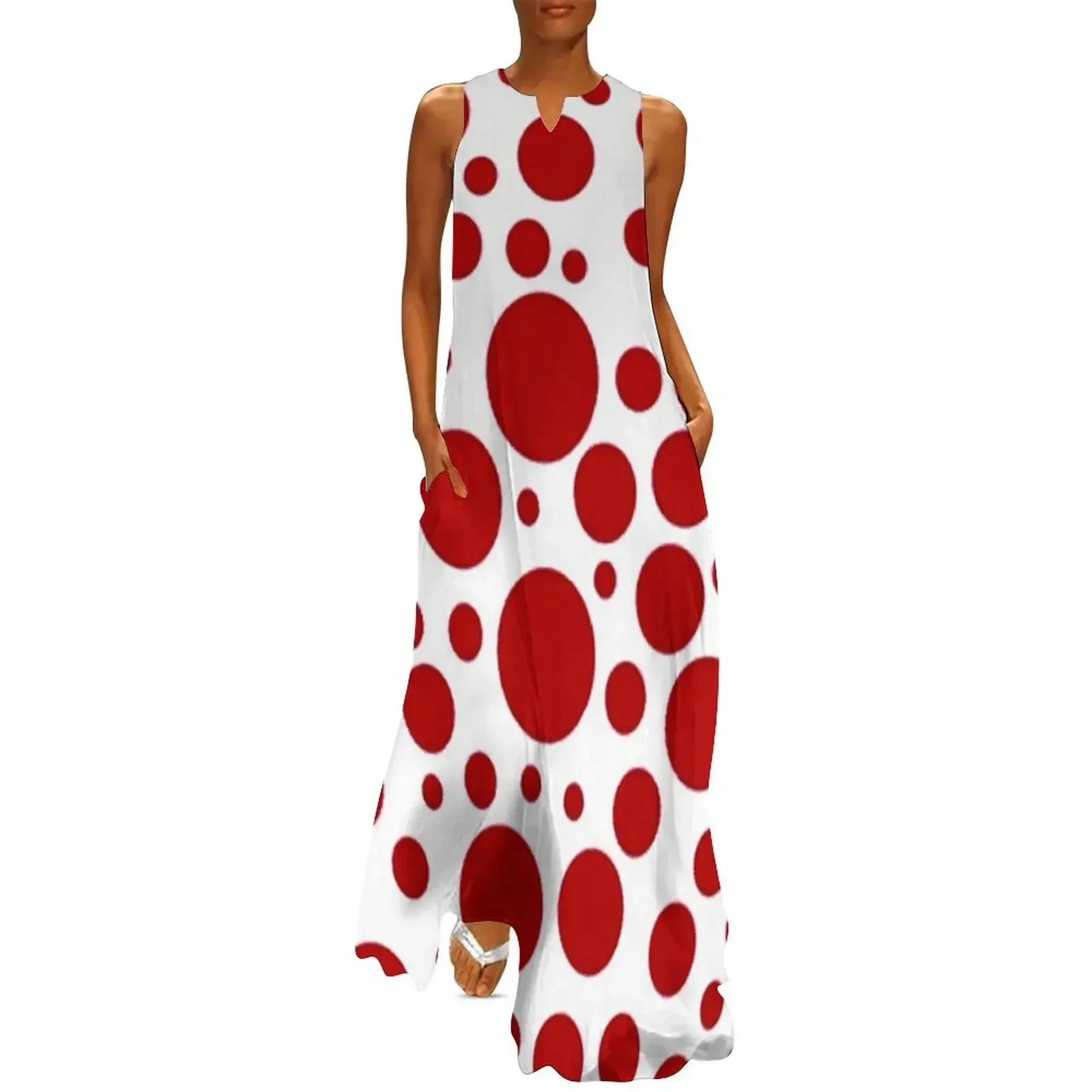 

Yayoi Kusama - Red Polkadots Long Dress prom dress dress womans clothing