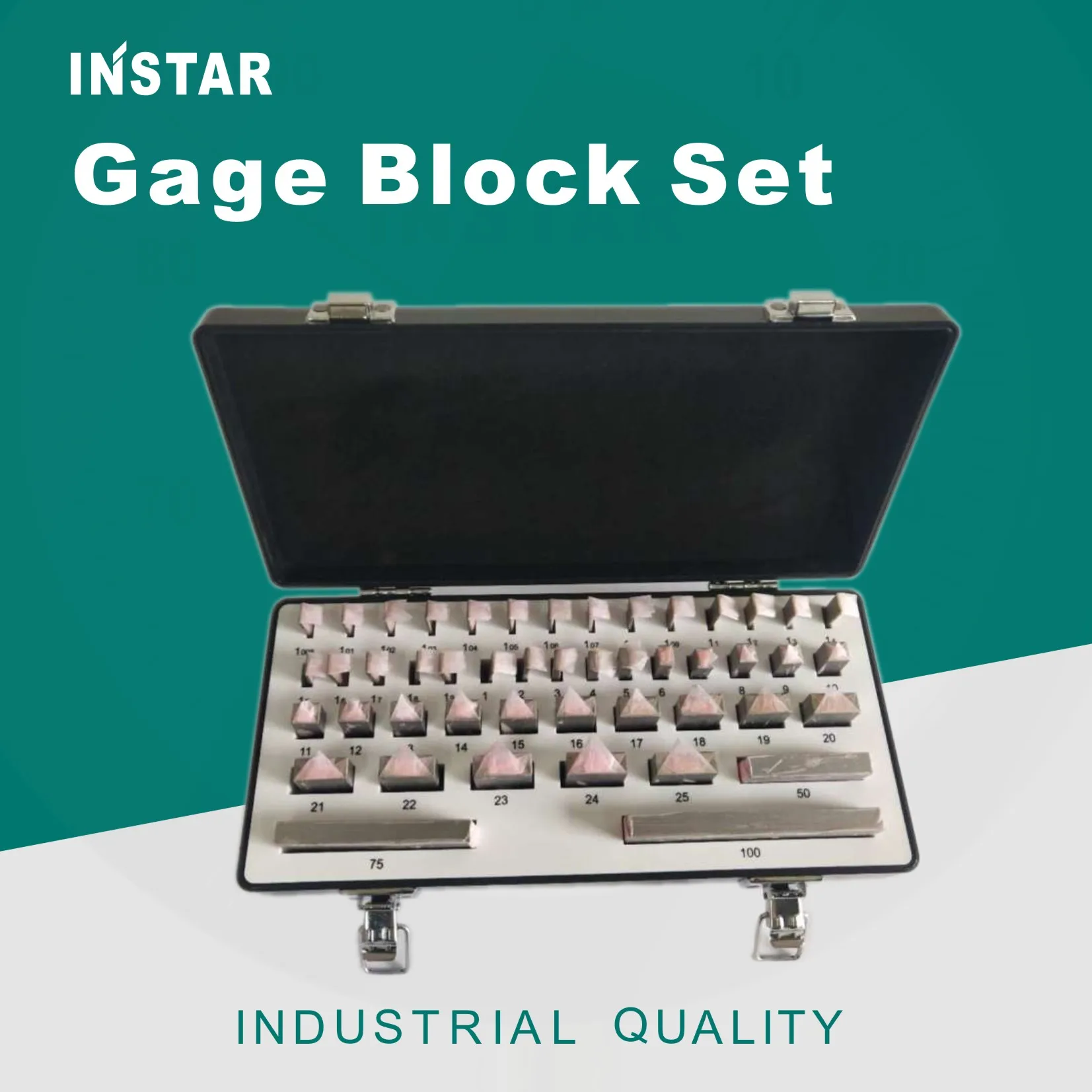 INSTAR Gage Block Set 38PC 47PC 56PC 87PC 103 High Class Accuracy 0.0002mm Hardened Steel Gcr15 Industrial Quality DIN Grade 0 1