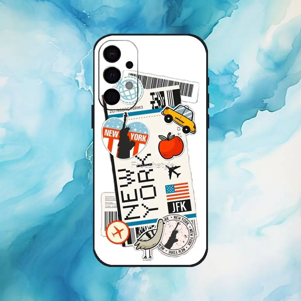 حافظة هاتف Zzz-Air Ticket Bar Code Label لهاتف Samsung S25,S24,S21,S22,S23,S30,Ultra,S20,Plus,Fe,Lite,Note,10,9,5G غطاء أسود