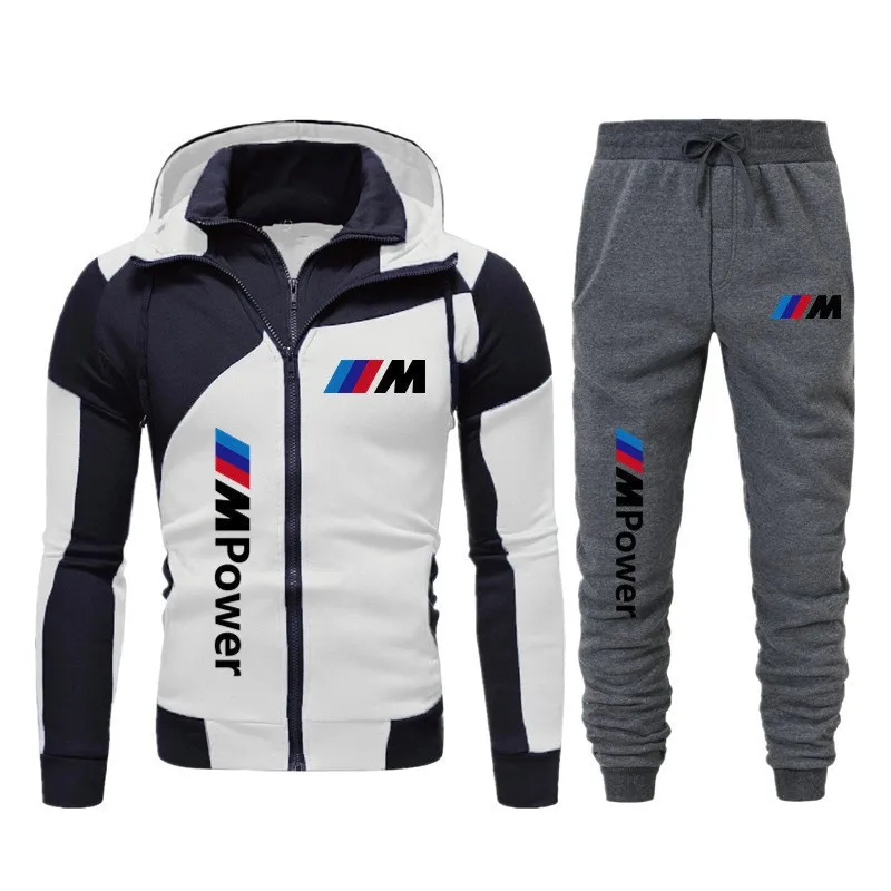 2025 New BMW Men's and Women's Winter Clothing BMW Logo Printed Thick Warm Coat Set BMW Pattern Double layer Zipper Coat