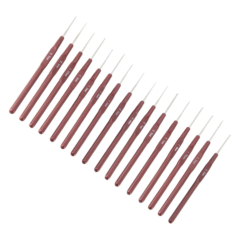 

Свежие 16 шт., крючки для вязания крючком из АБС-пластика, набор спиц для вязания крючком и костяшки 0,5 мм-2,5 мм, размер 16