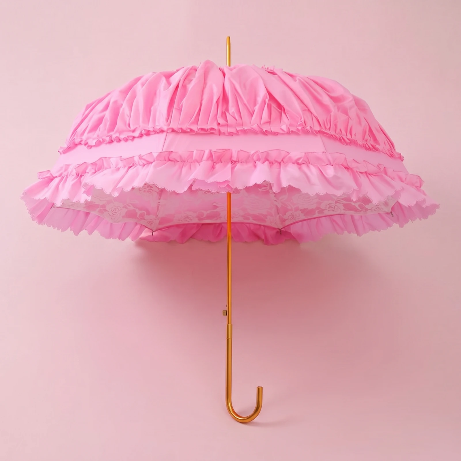 Lace Umbrella Vintage Princess Umbrella Ruffled Sunshade Elegant Decorative for Brides, Weddings, Photoshoots view 2