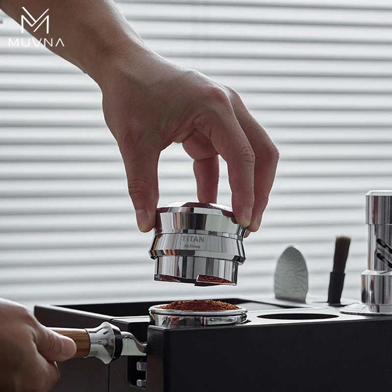 MUVNA TITAN Coffee Distributor & 30LBS Click Tamper 51/53/58.35mm Gravity Adaptive Espresso Leveler 4-Blade Barista Tool Set - view 4