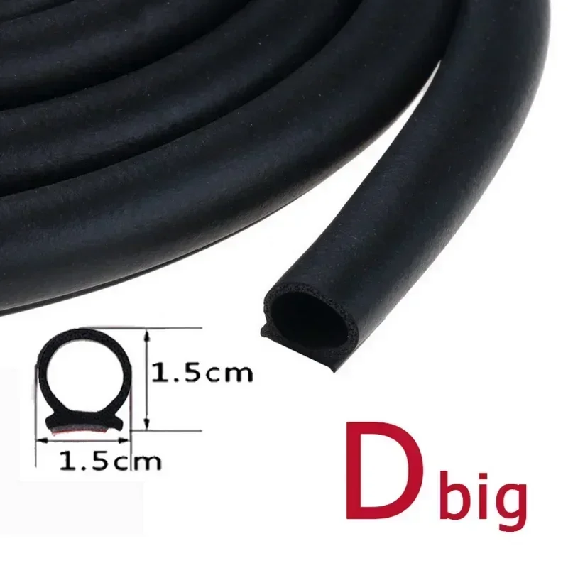 P Z D Shape Type 1 Meters Car Door Seal Strip EPDM Rubber Noise Insulation Anti-Dust Soundproof Car Seal Strong 3M Adhensive