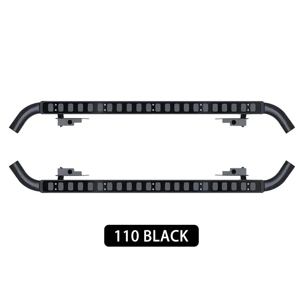 

2Pcs left right steel side step fits for land rover defend 110 running board Nerf bar pedal protector side stairs