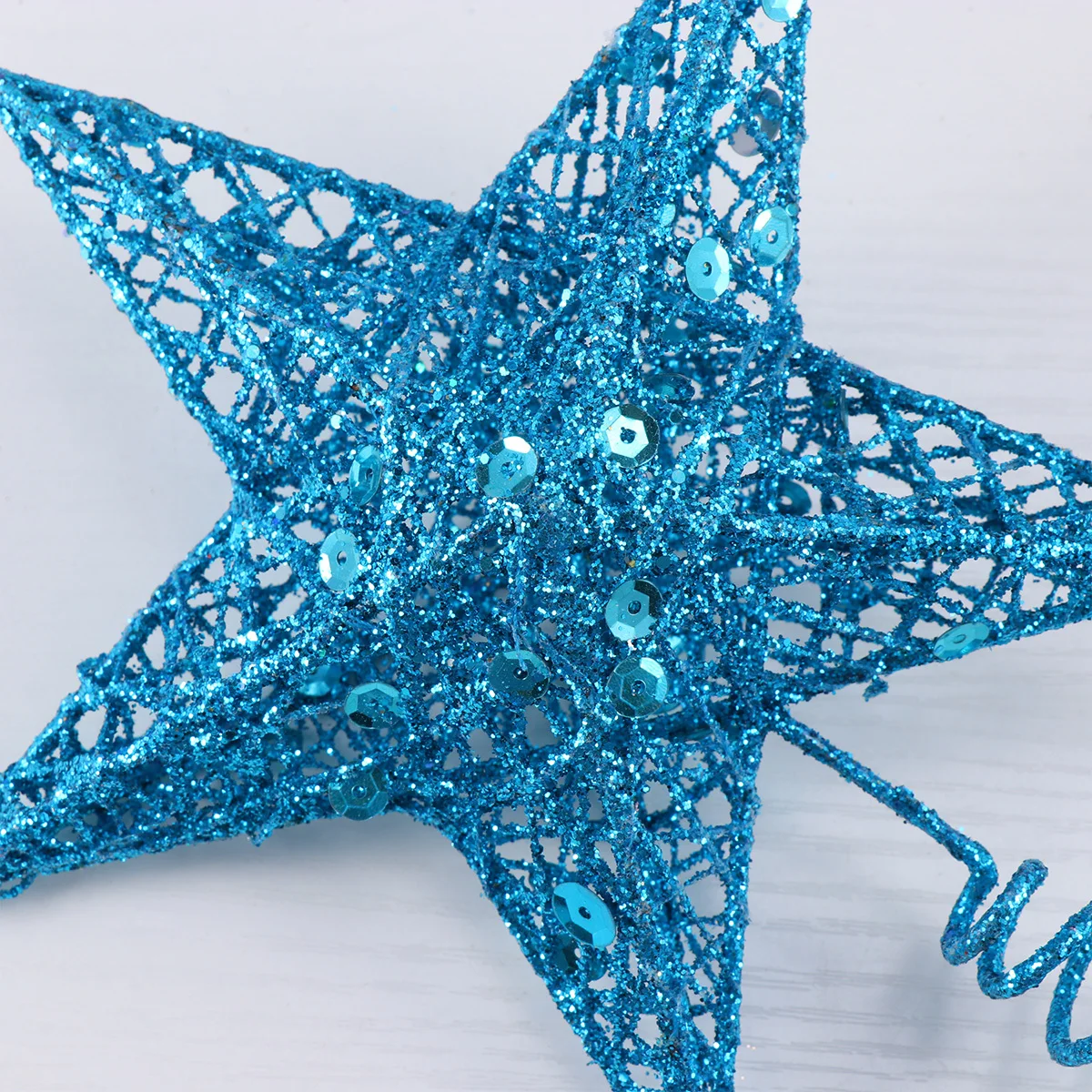 

20cm Glittering Christmas Star Topper Iron Decoration Blue Perfect for Tree and Festive Events Christmas Tree Star