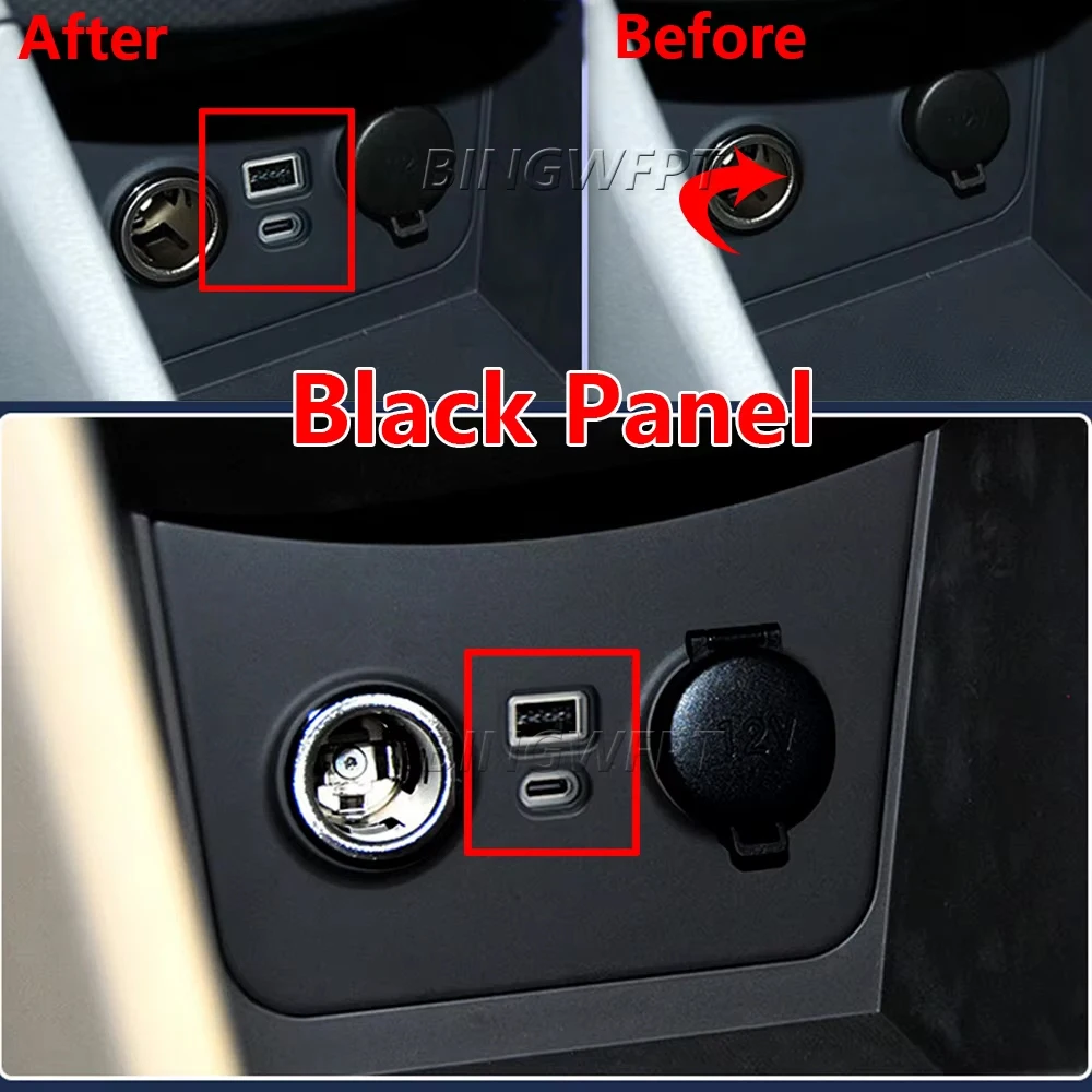 1PC Car USB Type-C Fast Charging Socket Charger Input Adapter For Hyundai Reina Verna 2010 2011 2012 2013 2014 2015 2016