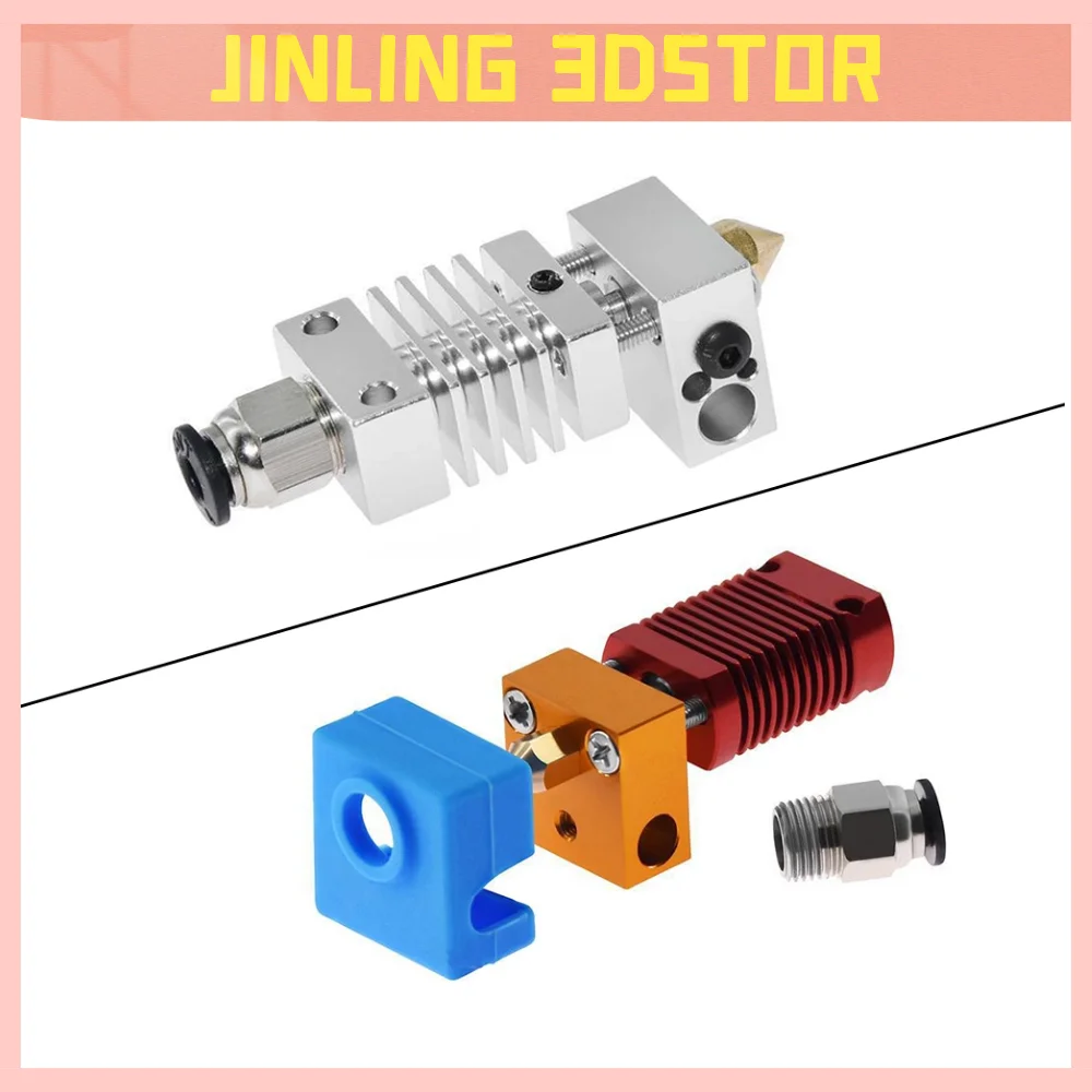 

Комплект горячих концов для экструдера в сборе MK8, для принтера Ender 3 CR10, сопло 1,75 мм, 0,4 мм, алюминиевый нагревательный блок, аксессуары для 3D-принтера