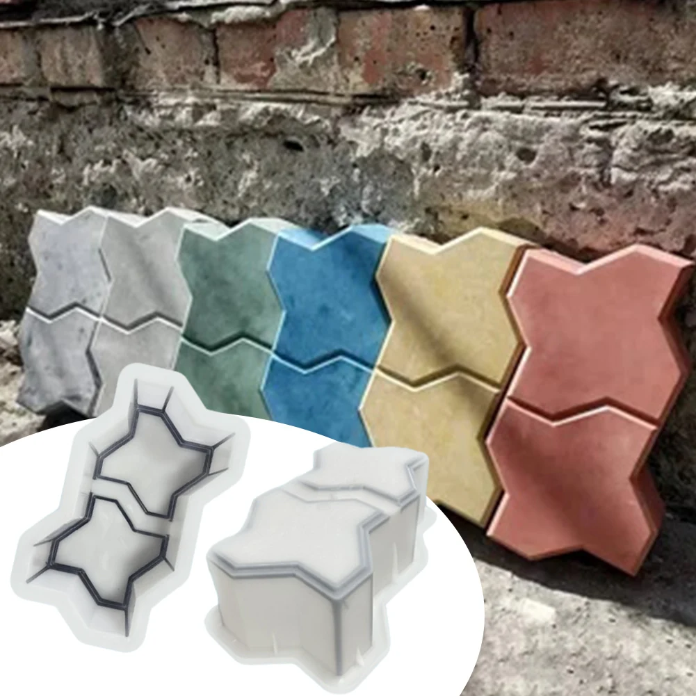 Plastic Concrete Molds Reusable DIY Garden Pavement  Garden Pavement Road Paving Brick Mould for Sidewalk Walkway Path Patio