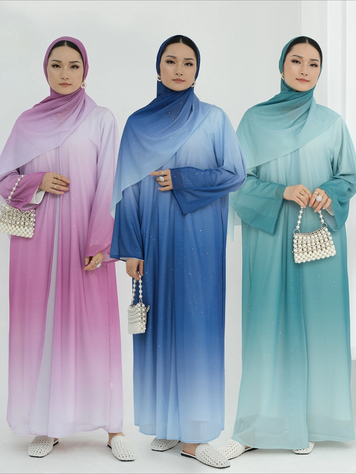 

Eid Women Abaya Scarf Muslim Open Dress Jalabiya Ramadan Vestidos Largos Islam Party Dresses Arab Long Robe Morocco Dubai Kaftan