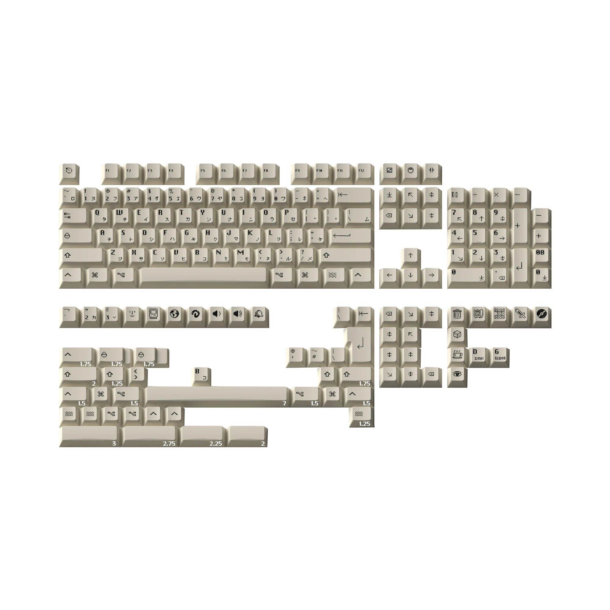 Domikey x GLOVE Macintosh Keycap Cherry Profile PBT Dye subbed Keycaps for Mechanical Keyboard EZ63 Made68 Wooting 60HE 80HE