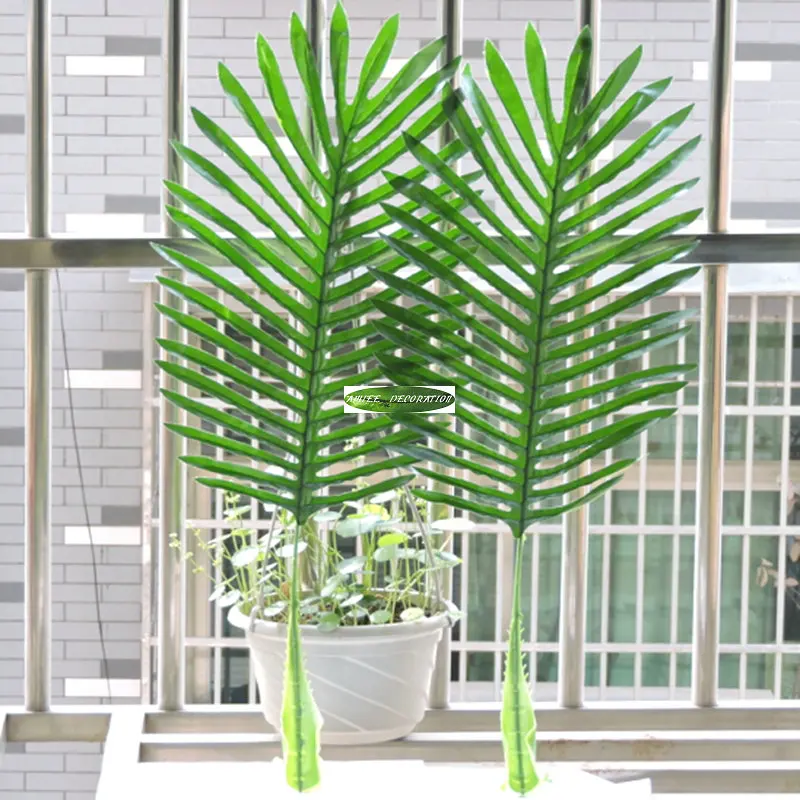 

12pcs 63cm Party Latex Lifelike Artificial Bamboo Plant Palm Leave Branch Frond Wedding Home Church Decor F529