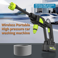 Cordless Pressure Washer Battery Powered Electric High Pressure Water Gun 2-in-1 Nozzles Car Cleaning Garden Watering Spray Gun