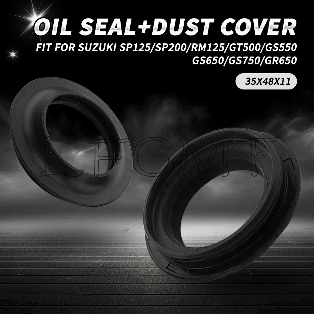 35x48x11 Front Fork Damper Oil Seal Dust Cover 35 48 Fit for Suzuki SP125 SP200 RM125 100 DR200SE GT500 GS550 GS650 GS750 GR650