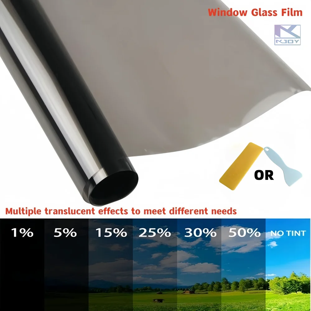 3Mx50CM VLT Black Car Window Foils Window Film Home Window Glass Solar UV Protector Sticker Films Pearl Cotton Stick Box PAC