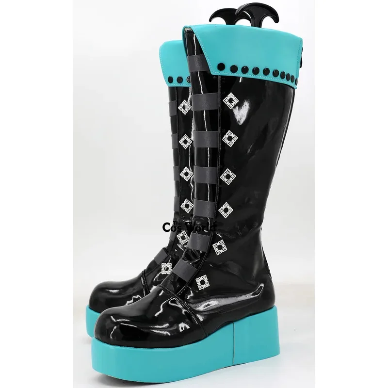 

qq6812023 Miku x Rascal Collab Little Devil Wings, готическое аниме, обувь на высоком каблуке для косплея на заказ, ботинки