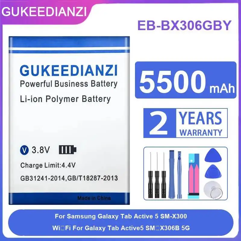 

Аккумулятор для планшета EB-BX306GBY 5500 мАч для Samsung Galaxy Tab Active 5 SM-X300 Wi‑Fi, для Galaxy Tab Active5 SM‑X306B 5G