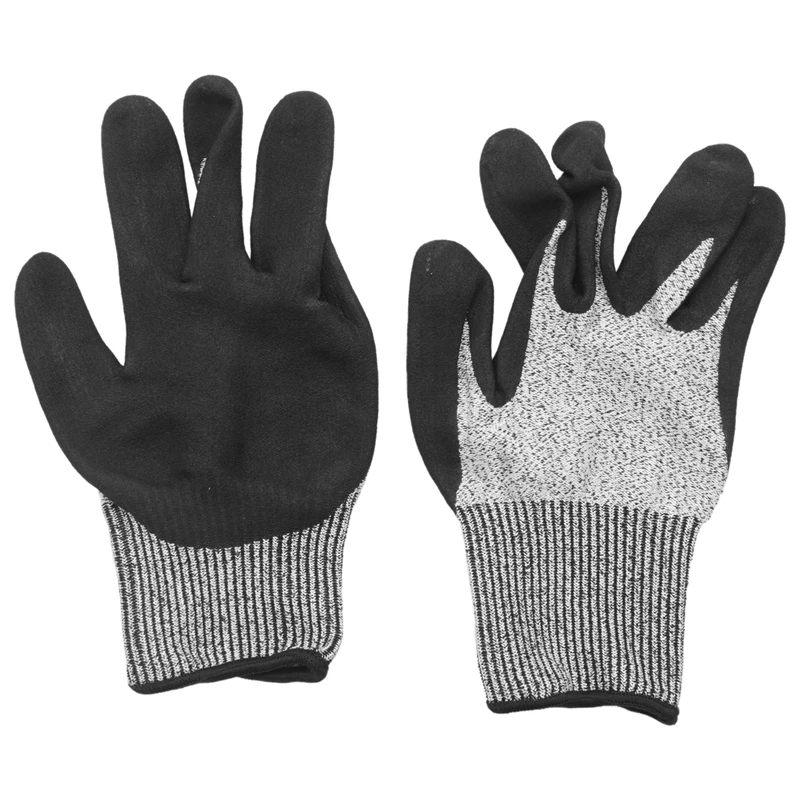 Level 5 Cut Resistant Gloves 3D Comfort Stretch Fit, Durable Power Grip Foam Nitrile, Pass Fda Food Contact, Smart Touch, Thin M