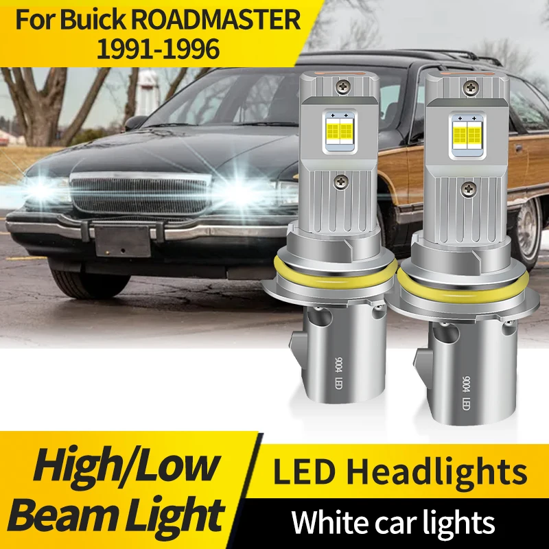 

2PCS For Buick ROADMASTER 1991-1996 9004 HB1 LED Car Headlight Super Bright 30000LM 6000K White Hi/Lo Beam LED Light 12V 40W