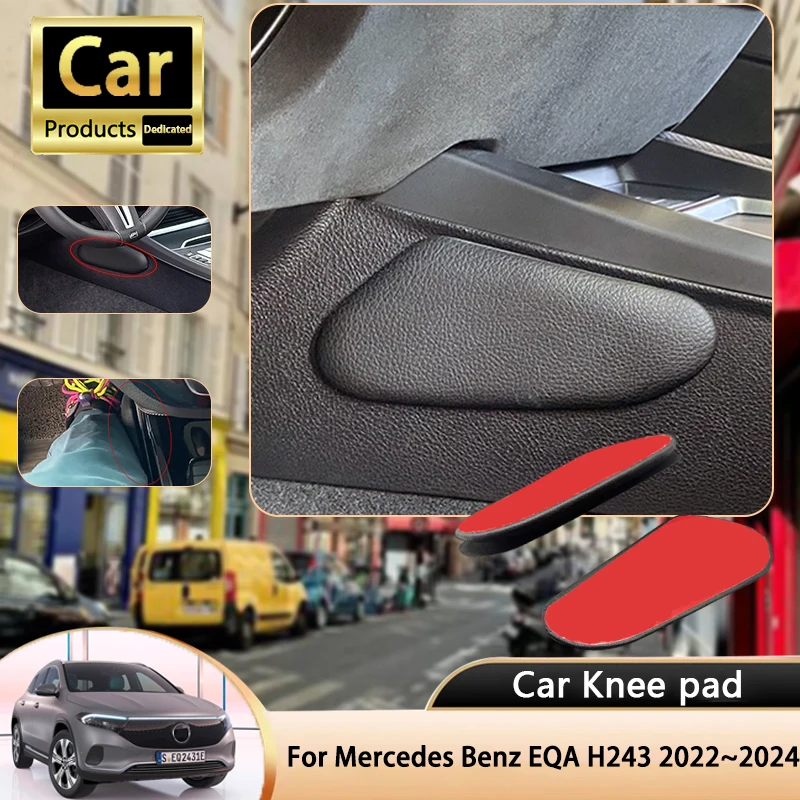 

For Mercedes Benz EQA H243 2022~2024 2023 Car Leg Knee Pad PU Lether Center Control Rest Cushions Thigh Support Cushion Parts