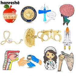 Hanreshe Mix Hot Sale Medical Pins Set Creative Enamel Brooches Backpack Lapel Badges Accessories Jewelry for Doctor Nurse