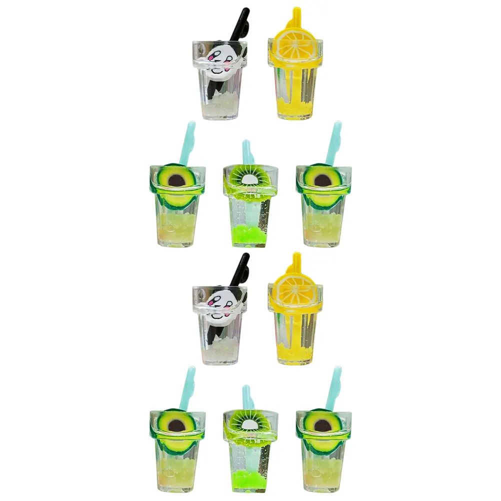 

10pcs Simulated Mini Drink Bottle Decorative Drinks House Adornment Plastic Fake Food Miniature Beverage Model Realistic