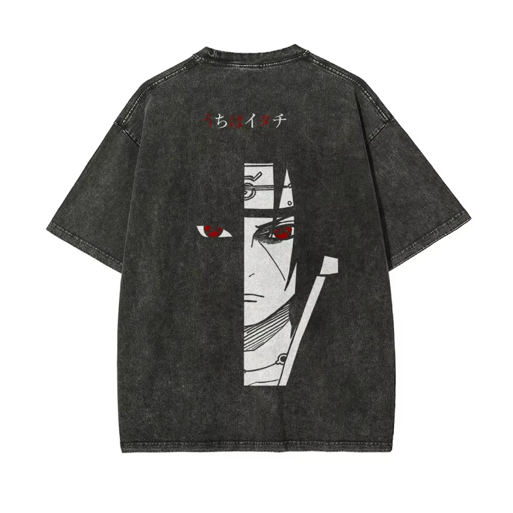 

Harajuku Vintage Washed T Shirts Death Note Anime Graphic Printing T Shirt Oversize Cotton Fashion Streetwear Unisex Top Tee