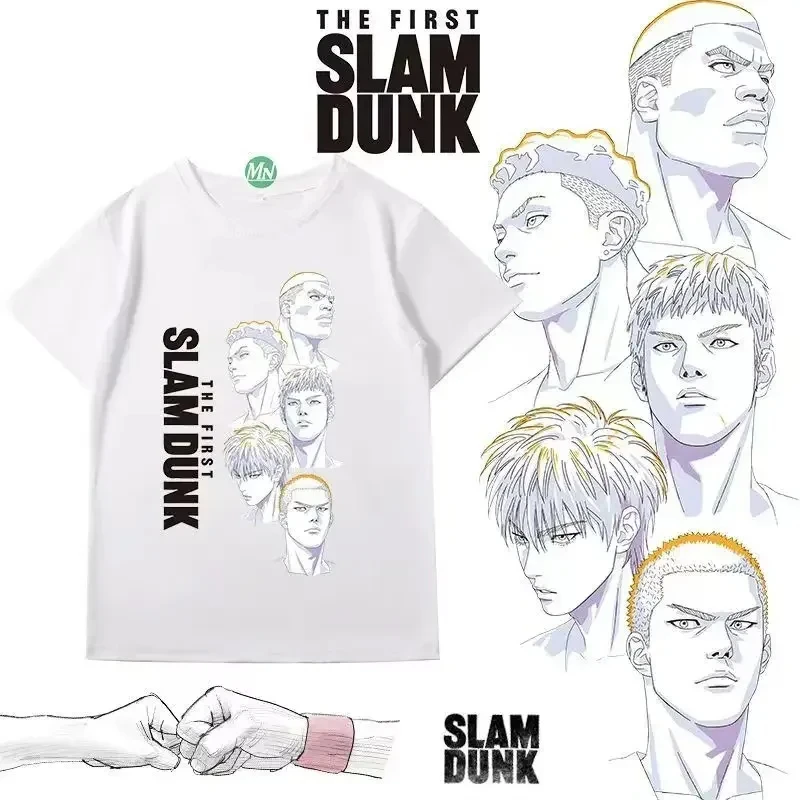 Men\'s Japanese Anime The First Slam Man T-Shirt Slam Dunk Shohoku Dunk Basketball Team T-shirt Sakuragi Hanamichi Print Men Tees