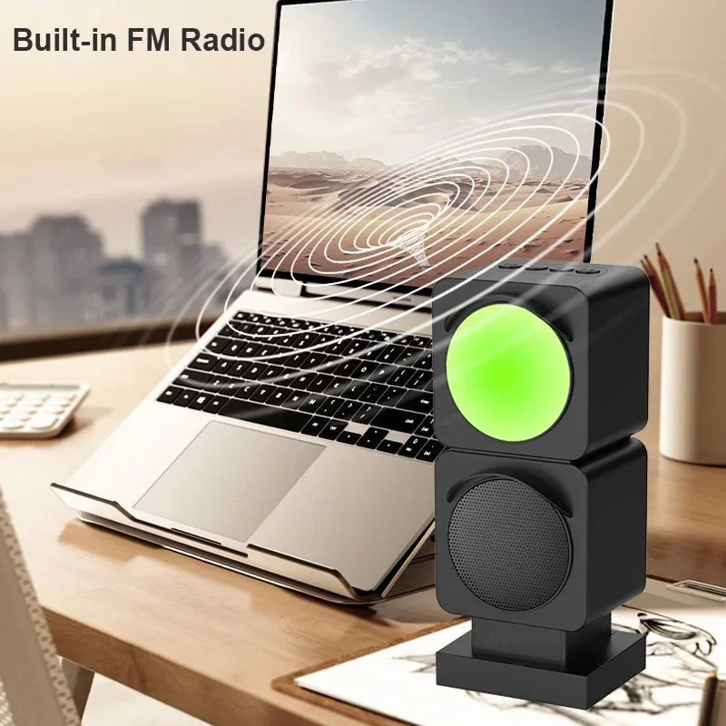 Traffic Light Bluetooth Speaker Desktop Computer Soundbox with FM Radio Function Large Volume HIFI Audio Support USB TF Card AUX