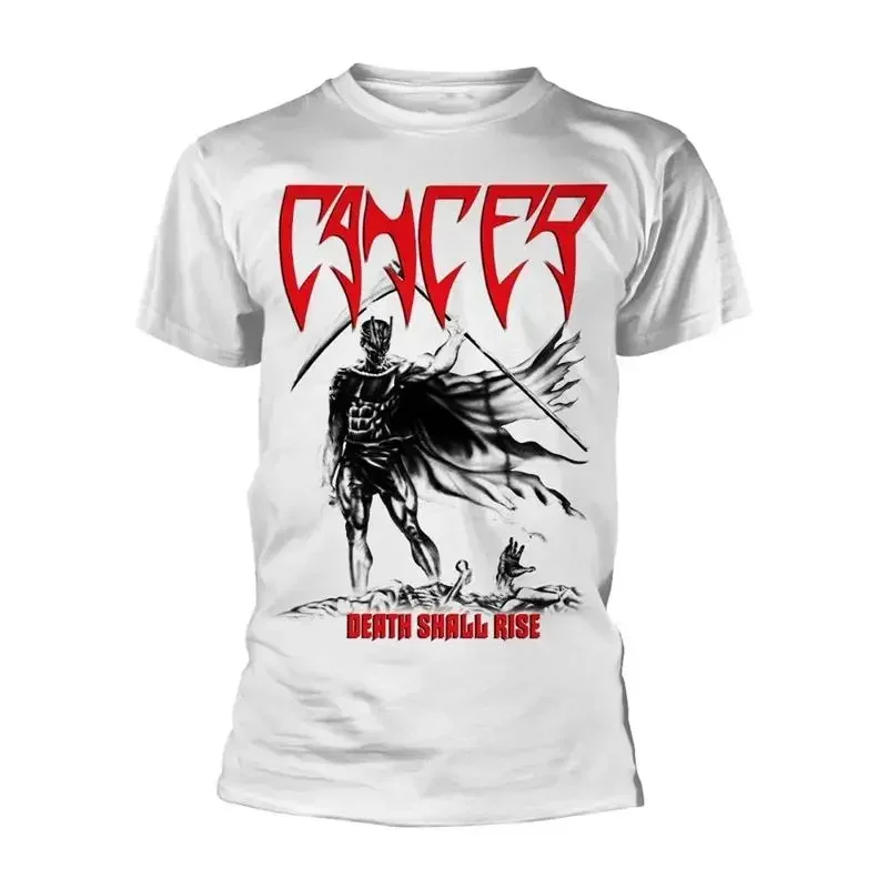 CANCER - DEATH SHALL RISE (WHITE) WHITE T-Shirt, Front & Back Print XX-Large