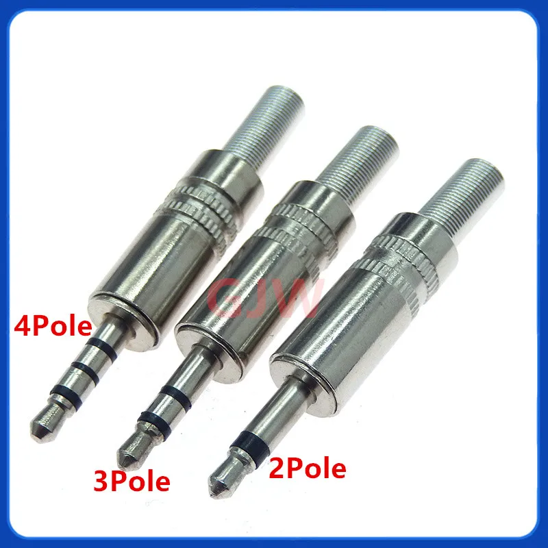 5PCS Metal Repair 3.5mm Male Headphone Plug Mono Stereo Audio Solder Cable Connector 3.5 2Pole 3Pole 4Pole Earphone Jack Adapter