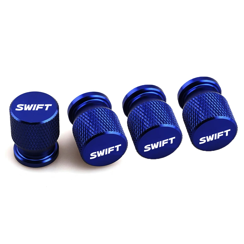 for Suzuki Swift Car Wheel Tire Valve Caps Tyre Stem Covers Aluminum Alloy Airdust Waterproof  4 pcs