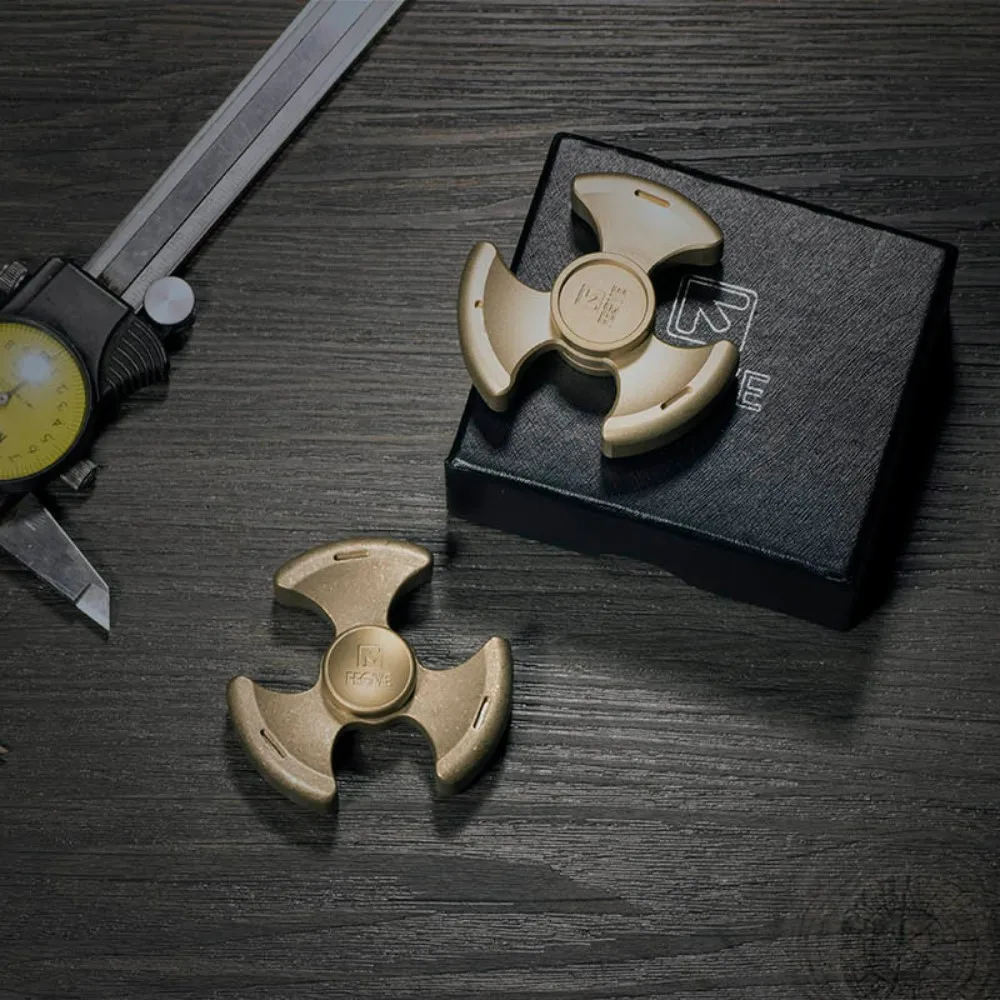 Fegve edc fidget spinner latão três folhas spinner brinquedos para adultos design original gadgets de alívio de ansiedade