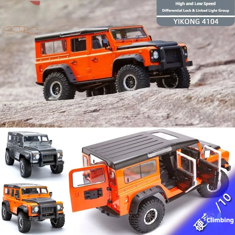 

ikong YK4104 1:10 Scale RC Car Rock Crawler 4WD Electric Remote Control Car Simulation Hard Shell Off-Road Vehicle Model Gift