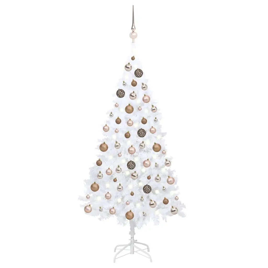 

Artificial Christmas Tree Prelit with White Balls 59.1 Inch PVC Decorations for Holiday Home Decor