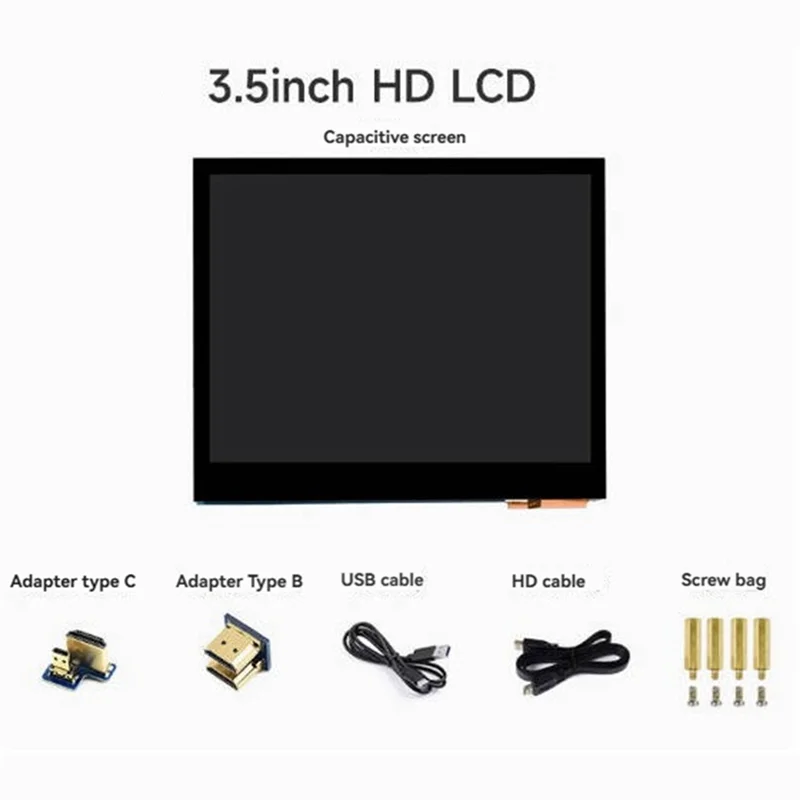 AT82-Para Raspberry Pi Compatível com Tela de Toque Capacitiva LCD de 3,5 Polegadas 640X480 DPI IPS Display