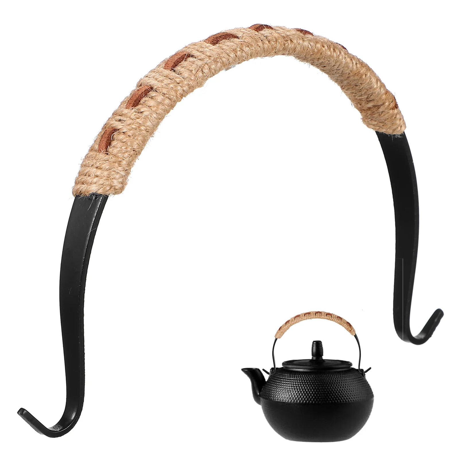 

Teapot Handle Iron Hemp Rope Grip Wear-Resistant Anti-Scald Replaceable Kettle Handle Household Retro Kettle Grip Daily Use
