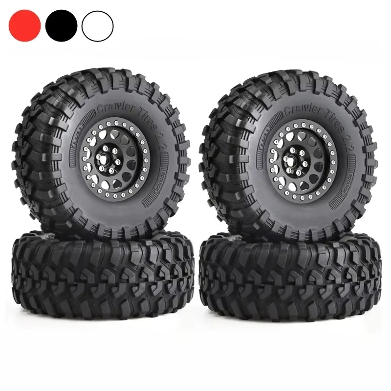 

RC 135mm Metal 2.2" Beadlock Wheel Rim Tire Set for 1/10 RC Crawler Car Axial SCX10 Wraith RR10 Capra Traxxas TRX4 YK4082 YK4083