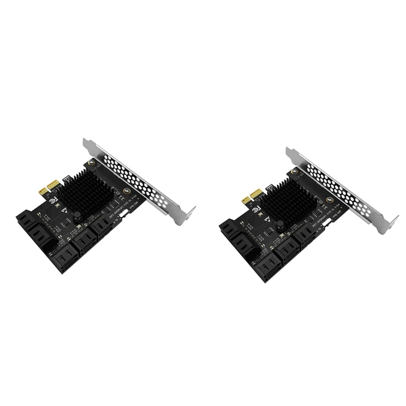 2X 10 Port SATA 3.0 To Pcie X1 Expansion Card PCI Express SATA Adapter SATA3 6G Converter With Heatsink For Windows