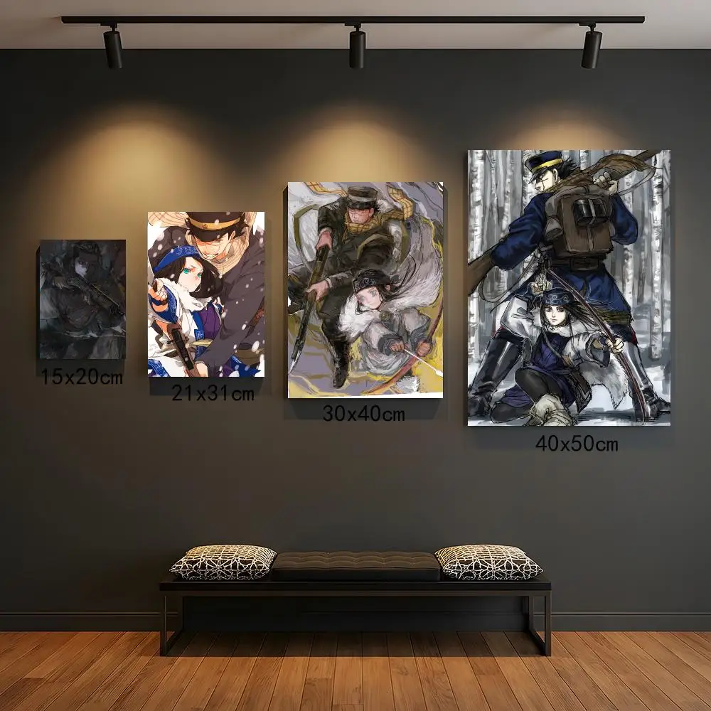 anime G-Golden Kamuy-Y Painting Calligraphy Elegant Botanical Decor for Living Room Modern Interior Design
