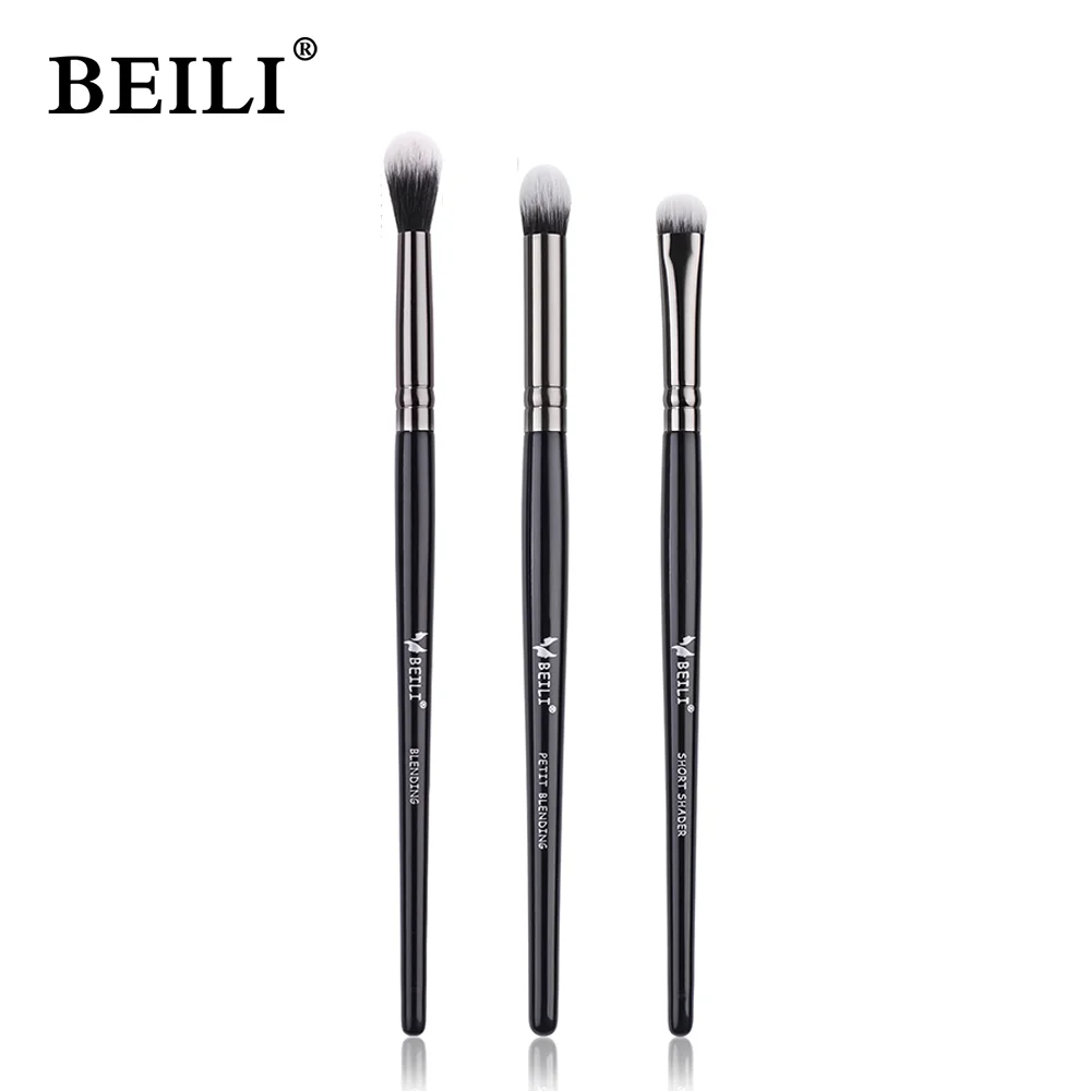 1/3pcs Professional Classic Natural Eye Makeup Brushes Set Eyeshadow Eyebrow Blending Smokey Black Beauty Make up Brushes